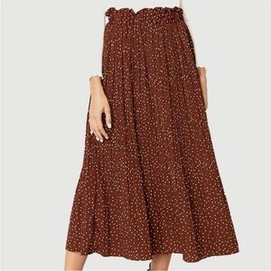 EXLURA High Waist Polka Dot Skirt Size Large